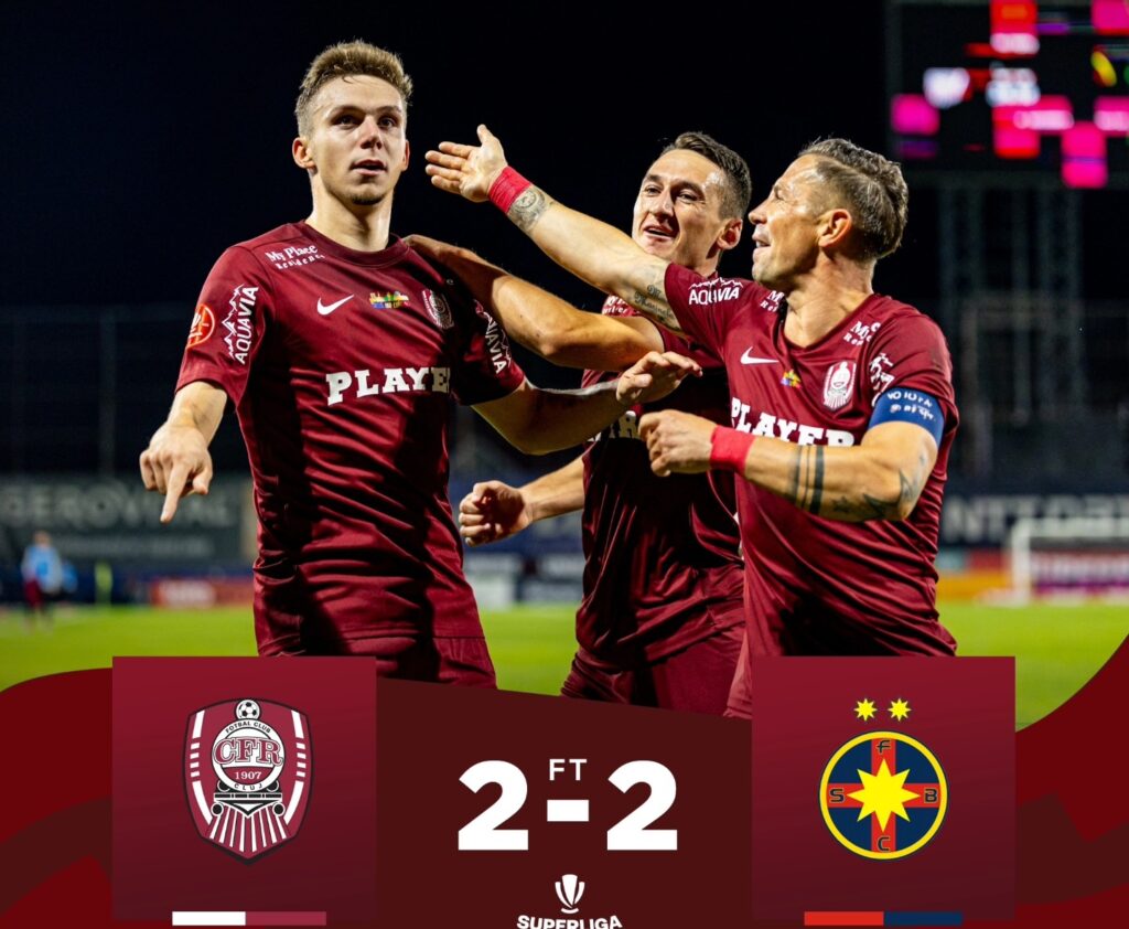 CFR Cluj – FCSB 2-2. Remiză spectaculoasă în derby-ul etapei