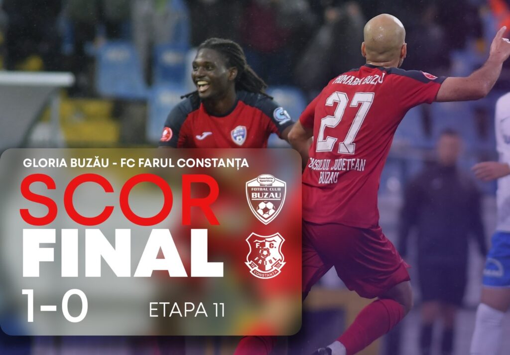 Gloria Buzău – Farul 1-0. Gică Hagi, eșec pe terenul „lanternei roșii”