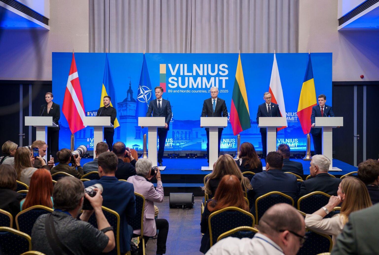 Nicușor Dan, întâlnire cu Volodimir Zelenski și Mark Rutte, la Vilnius