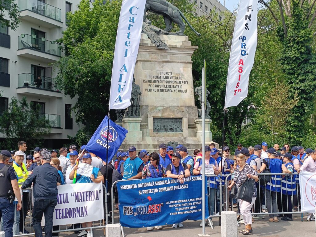 Protest al sindicaliștilor Cartel ALFA, la Cotroceni